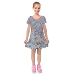 Pattern Texture Design Kids  Short Sleeve Velvet Dress by artworkshop