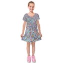 Pattern Texture Design Kids  Short Sleeve Velvet Dress View1