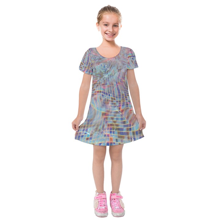 Pattern Texture Design Kids  Short Sleeve Velvet Dress