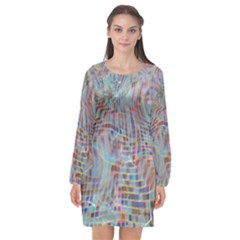 Pattern Texture Design Long Sleeve Chiffon Shift Dress  by artworkshop