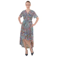 Pattern Texture Design Front Wrap High Low Dress by artworkshop