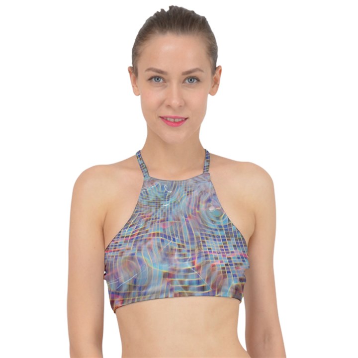 Pattern Texture Design Racer Front Bikini Top