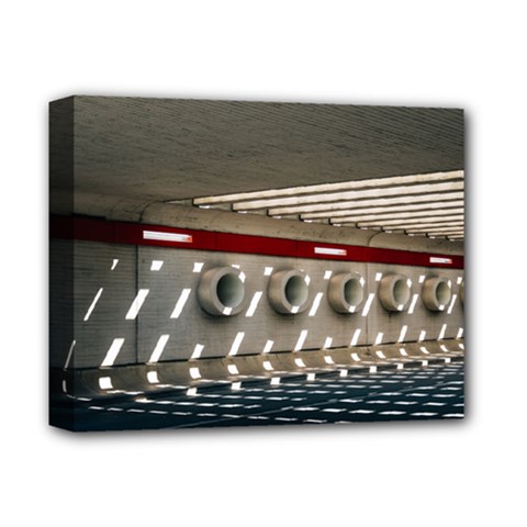 Patterned Tunnels On The Concrete Wall Deluxe Canvas 14  X 11  (stretched) by artworkshop