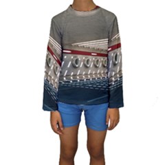 Patterned Tunnels On The Concrete Wall Kids  Long Sleeve Swimwear by artworkshop