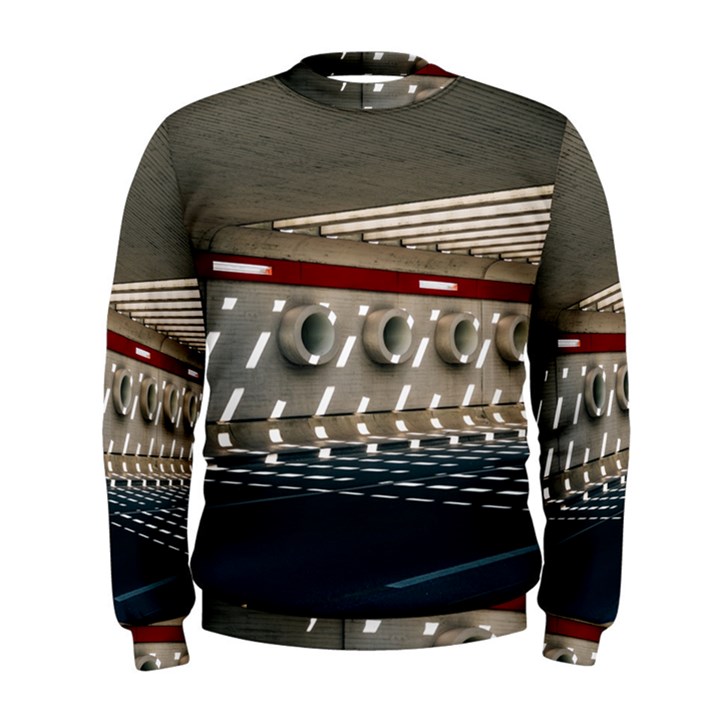 Patterned tunnels on the concrete wall Men s Sweatshirt