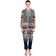 Patterned Tunnels On The Concrete Wall Hooded Jumpsuit (ladies) by artworkshop