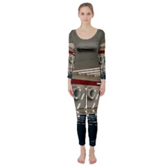 Patterned Tunnels On The Concrete Wall Long Sleeve Catsuit by artworkshop