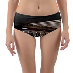 Patterned Tunnels On The Concrete Wall Reversible Mid-waist Bikini Bottoms by artworkshop