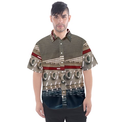 Patterned Tunnels On The Concrete Wall Men s Short Sleeve Shirt by artworkshop