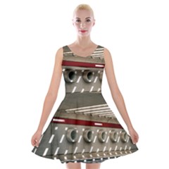 Patterned Tunnels On The Concrete Wall Velvet Skater Dress by artworkshop