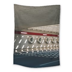 Patterned Tunnels On The Concrete Wall Medium Tapestry by artworkshop