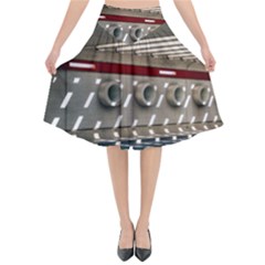 Patterned Tunnels On The Concrete Wall Flared Midi Skirt by artworkshop