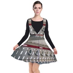 Patterned Tunnels On The Concrete Wall Plunge Pinafore Dress by artworkshop