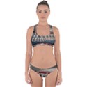 Patterned tunnels on the concrete wall Cross Back Hipster Bikini Set View1