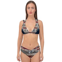 Patterned Tunnels On The Concrete Wall Double Strap Halter Bikini Set by artworkshop