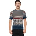 Patterned tunnels on the concrete wall Men s Short Sleeve Rash Guard View1