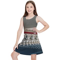 Patterned Tunnels On The Concrete Wall Kids  Lightweight Sleeveless Dress by artworkshop