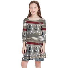 Patterned Tunnels On The Concrete Wall Kids  Quarter Sleeve Skater Dress by artworkshop