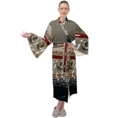 Patterned Tunnels On The Concrete Wall Maxi Velour Kimono by artworkshop