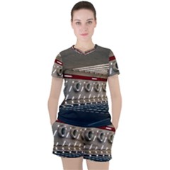 Patterned Tunnels On The Concrete Wall Women s Tee And Shorts Set