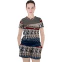 Patterned tunnels on the concrete wall Women s Tee and Shorts Set View1