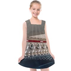 Patterned Tunnels On The Concrete Wall Kids  Cross Back Dress by artworkshop