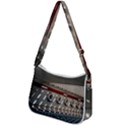 Patterned tunnels on the concrete wall Zip Up Shoulder Bag View2