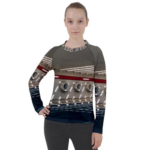 Patterned Tunnels On The Concrete Wall Women s Pique Long Sleeve Tee by artworkshop