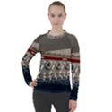 Patterned tunnels on the concrete wall Women s Pique Long Sleeve Tee View1