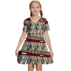 Patterned Tunnels On The Concrete Wall Kids  Short Sleeve Tiered Mini Dress by artworkshop