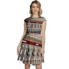 Patterned Tunnels On The Concrete Wall Cap Sleeve High Waist Dress by artworkshop