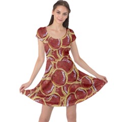 Cookies With Strawberry Jam Motif Pattern Cap Sleeve Dress by dflcprintsclothing