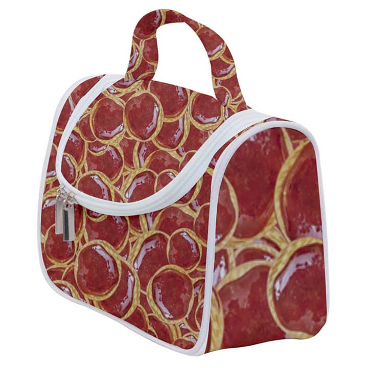 Cookies With Strawberry Jam Motif Pattern Satchel Handbag