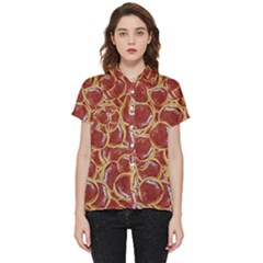 Cookies With Strawberry Jam Motif Pattern Short Sleeve Pocket Shirt