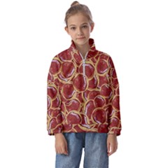 Cookies With Strawberry Jam Motif Pattern Kids  Half Zip Hoodie by dflcprintsclothing