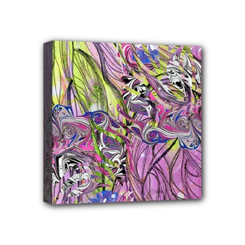 Abstract Intarsio Mini Canvas 4  X 4  (stretched) by kaleidomarblingart