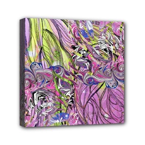 Abstract Intarsio Mini Canvas 6  X 6  (stretched) by kaleidomarblingart