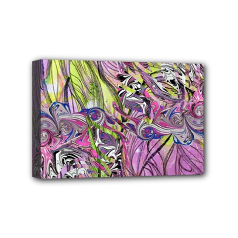 Abstract Intarsio Mini Canvas 6  X 4  (stretched) by kaleidomarblingart