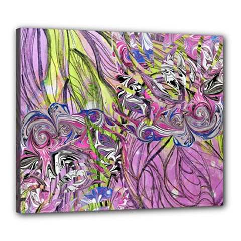 Abstract Intarsio Canvas 24  X 20  (stretched) by kaleidomarblingart