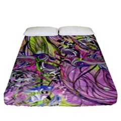 Abstract Intarsio Fitted Sheet (queen Size) by kaleidomarblingart