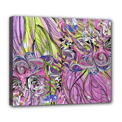 Abstract Intarsio Deluxe Canvas 24  X 20  (stretched) by kaleidomarblingart