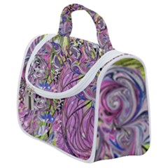 Abstract Intarsio Satchel Handbag by kaleidomarblingart