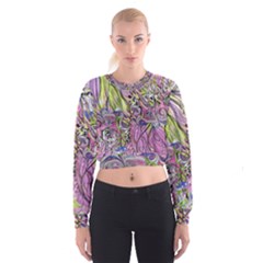 Abstract Intarsio Cropped Sweatshirt