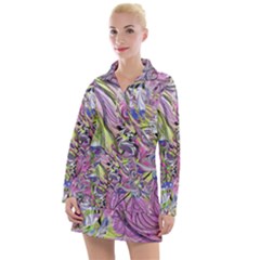 Abstract Intarsio Women s Long Sleeve Casual Dress by kaleidomarblingart