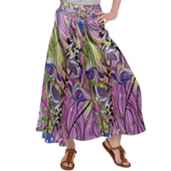 Abstract Intarsio Satin Palazzo Pants by kaleidomarblingart