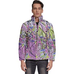 Abstract Intarsio Men s Puffer Bubble Jacket Coat