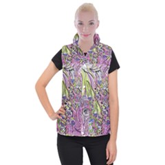 Abstract Intarsio Women s Button Up Vest by kaleidomarblingart