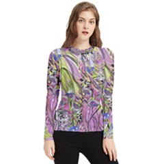 Abstract Intarsio Women s Long Sleeve Rash Guard by kaleidomarblingart