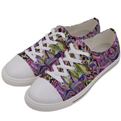 Abstract Intarsio Women s Low Top Canvas Sneakers by kaleidomarblingart