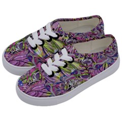 Abstract Intarsio Kids  Classic Low Top Sneakers by kaleidomarblingart